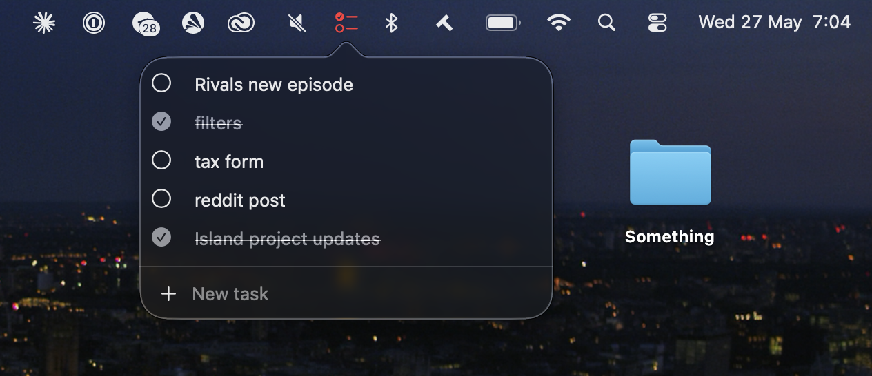 Day Slip popover open in the macOS menu bar