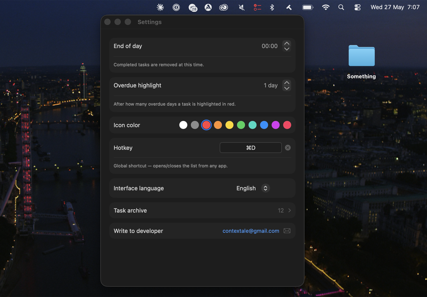 Day Slip settings panel
